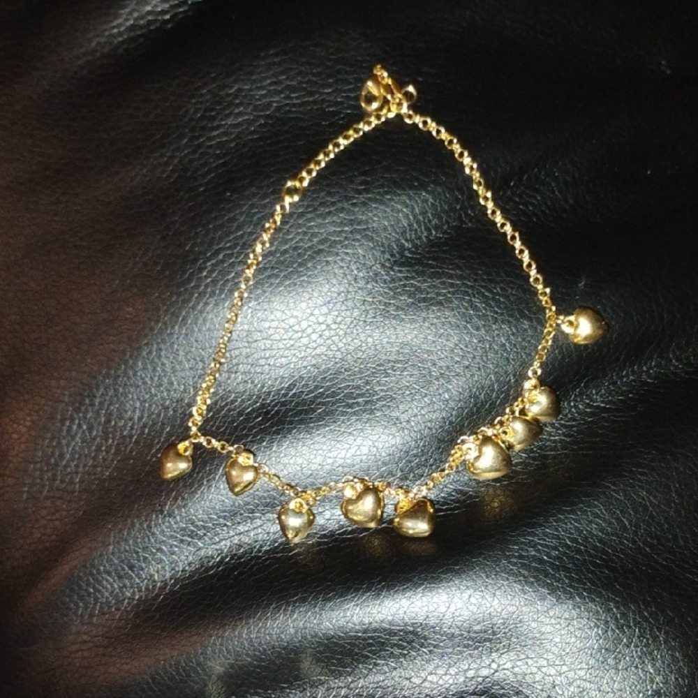 Gold Heart Charm Bracelet